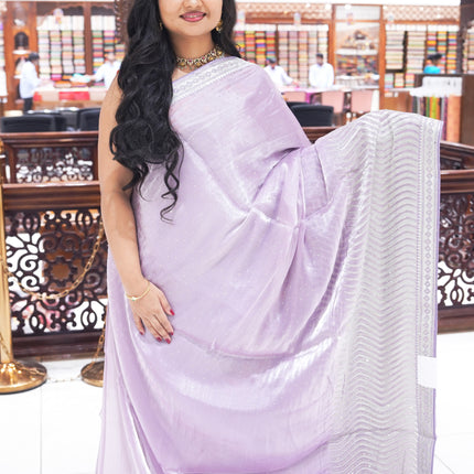 CSM-18436 | Lavender Glass Tissue Saree