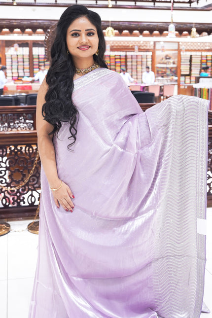 CSM-18436 | Lavender Glass Tissue Saree