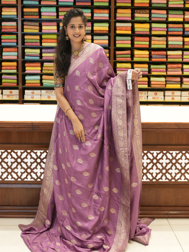 CSM-19436 | Purple Viscose Georgette Saree