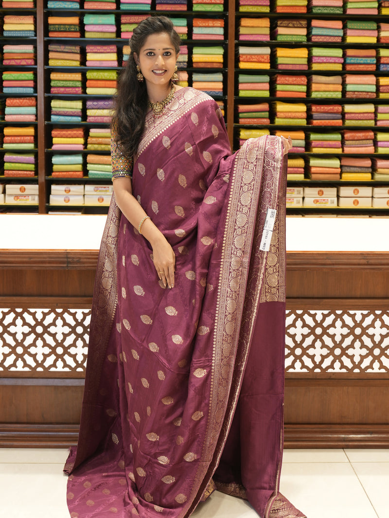 CSM-19437 | Maroon Viscose Georgette Saree