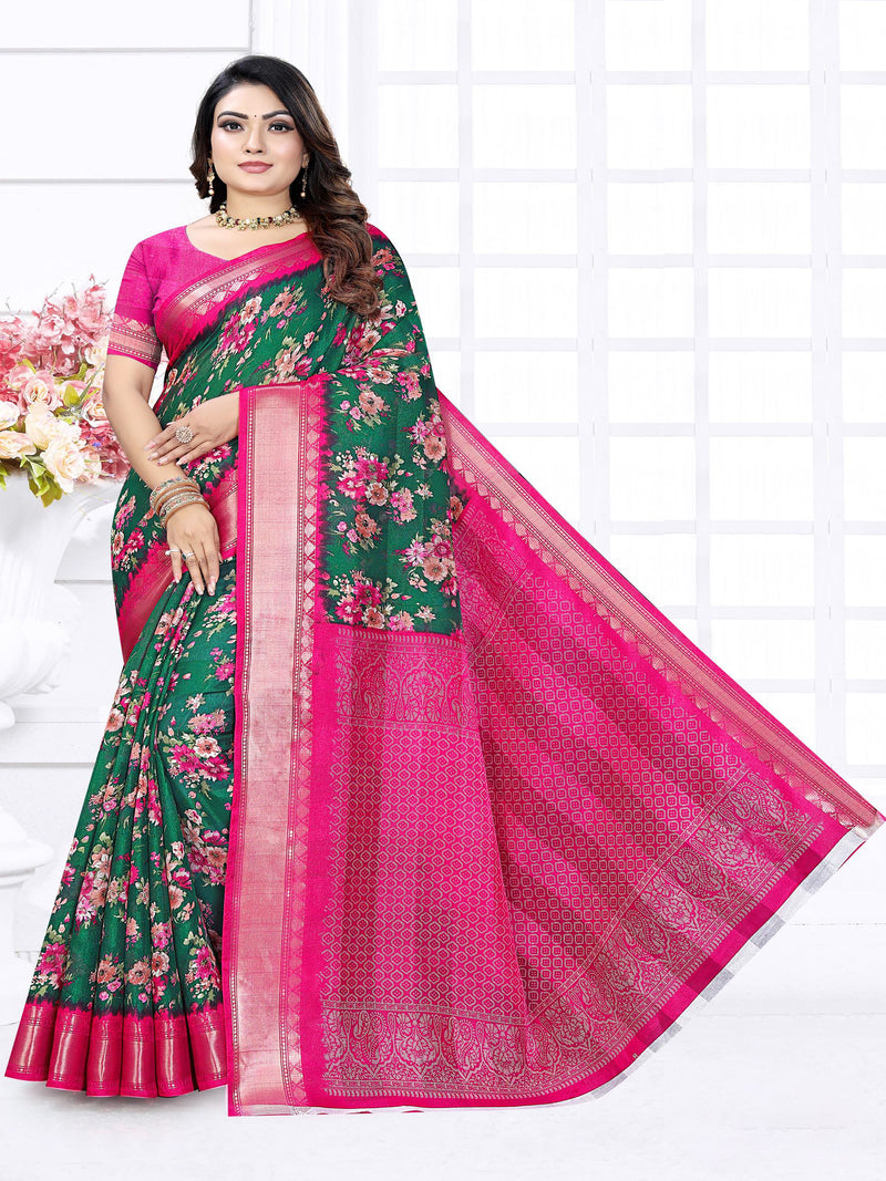 Navy Jute Silk  saree  | BUY 1 GET 1 FREE