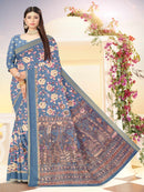 Grey Soft Jute  saree