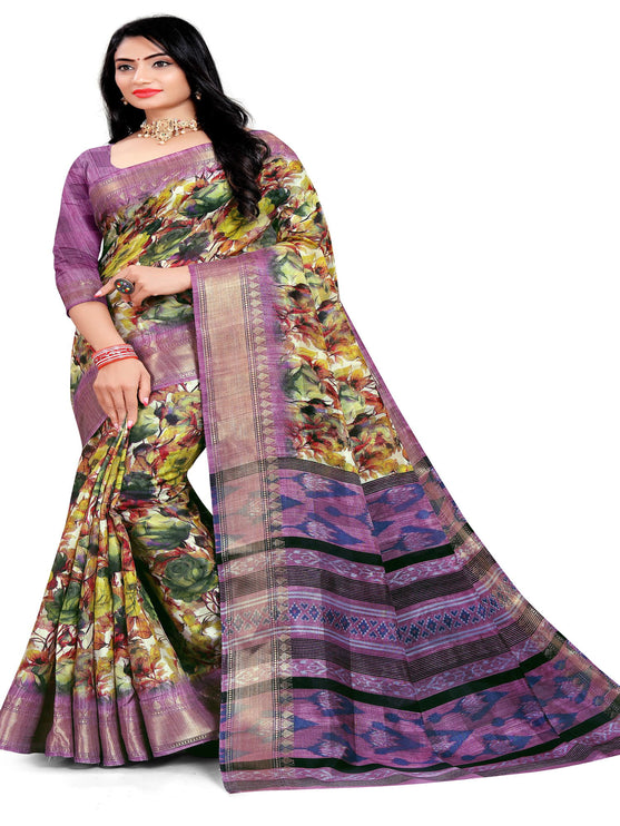 Purple Chanderi Silk saree | BUY 1 GET 1 FREE