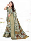 Pista Green Crepe Saree