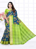 Navy Jute Silk  saree  | BUY 1 GET 1 FREE