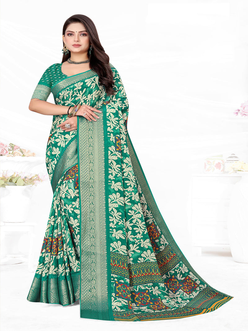 Pista Green Crepe Saree