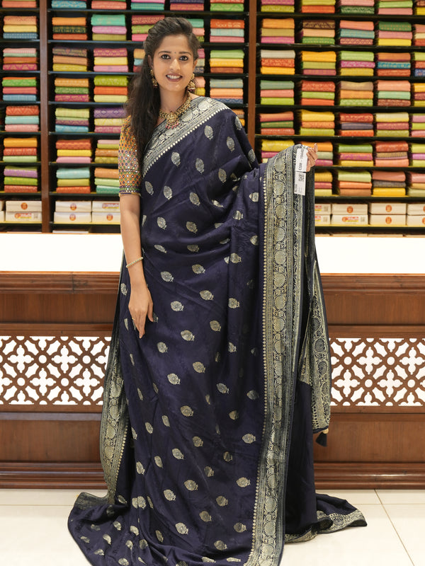 CSM-19439 | Navy Viscose Georgette Saree