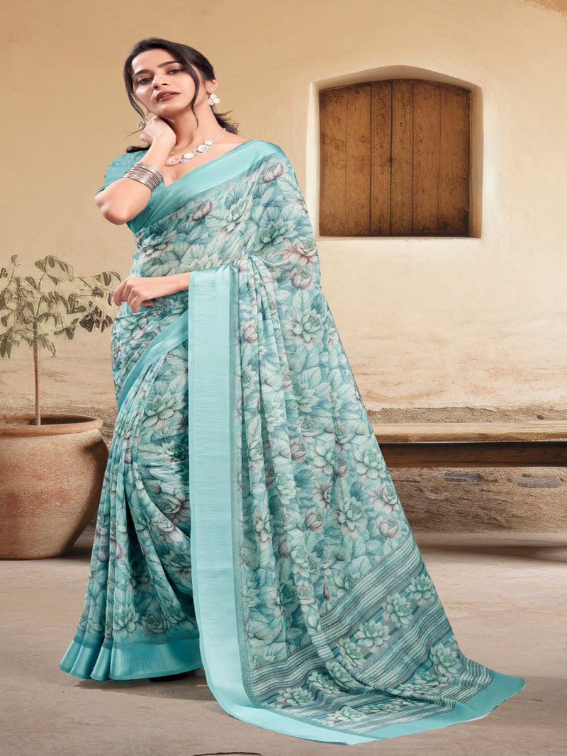 Sage Green Georgette  saree