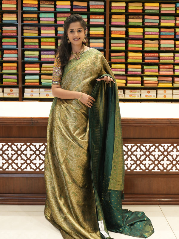 CSM-19442| Green Banaras Tissue  Saree