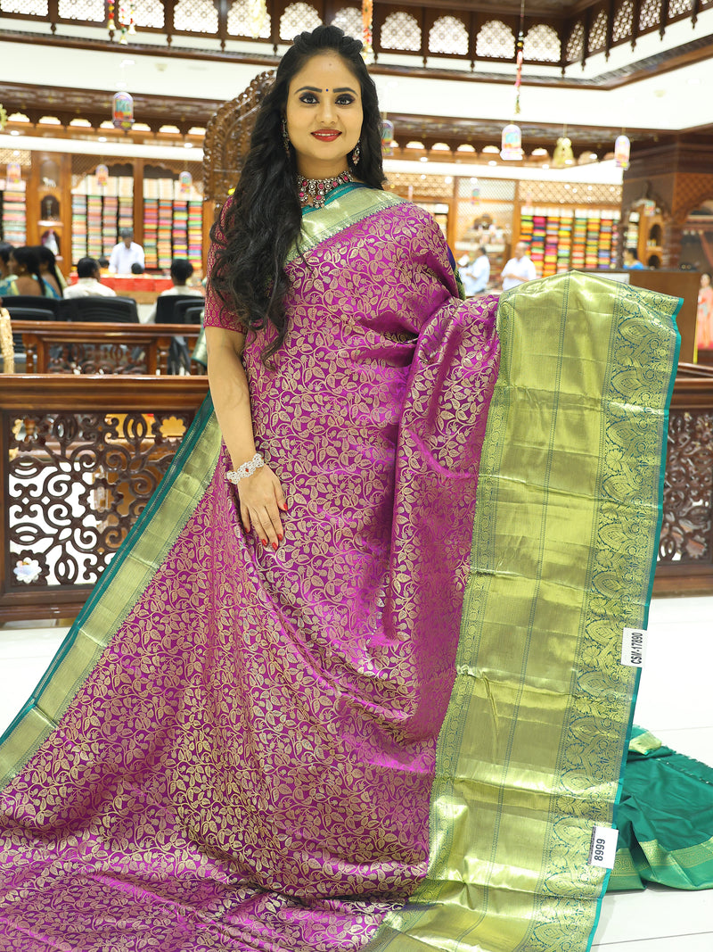 CSM-17890 | Purple & Green  Pure Kanchi Parinaya Pattu Saree