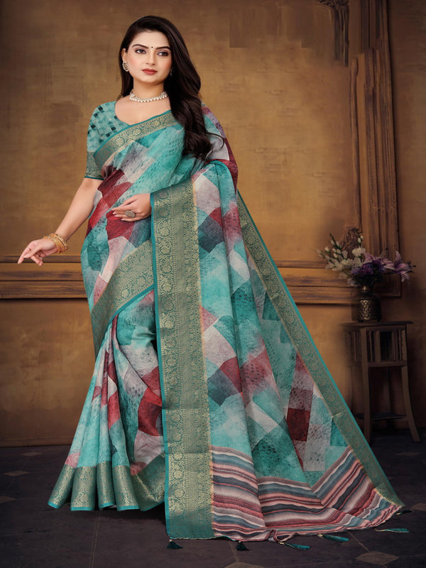 Mint Green  Moose crepe saree