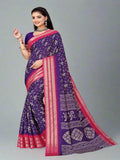 Grey & Magenta Moose Crepe Saree