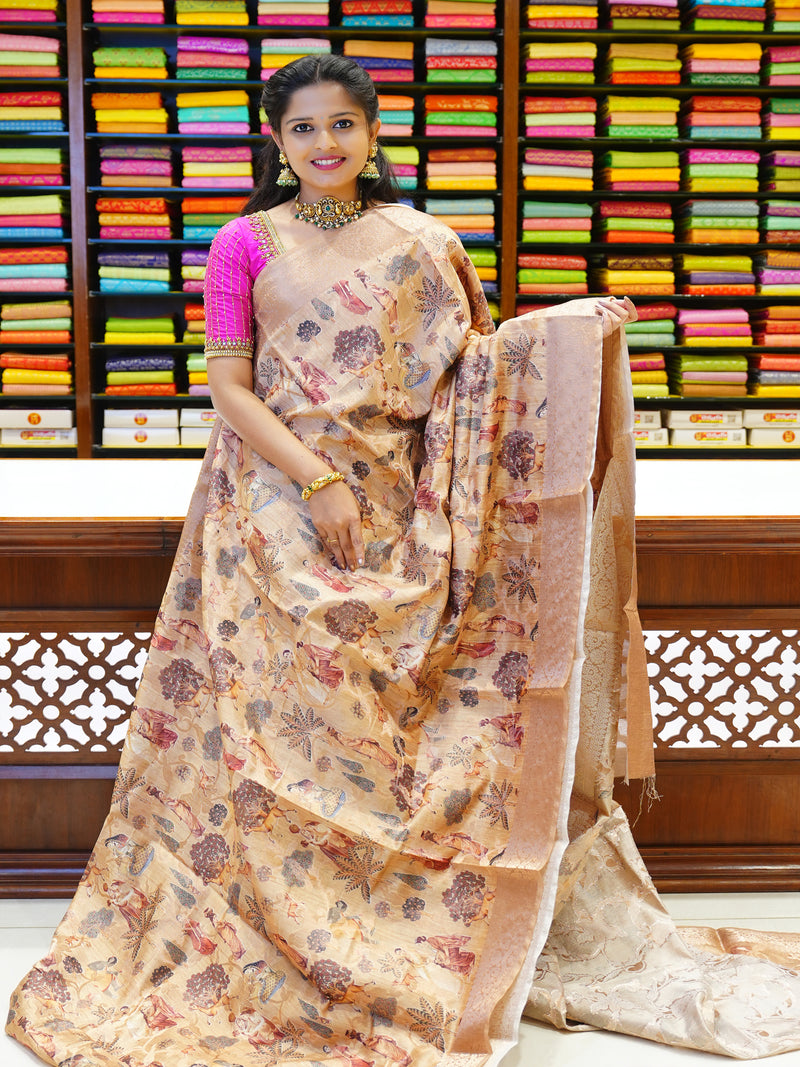 CSM-19496 | Brown Kaddi Silk Saree