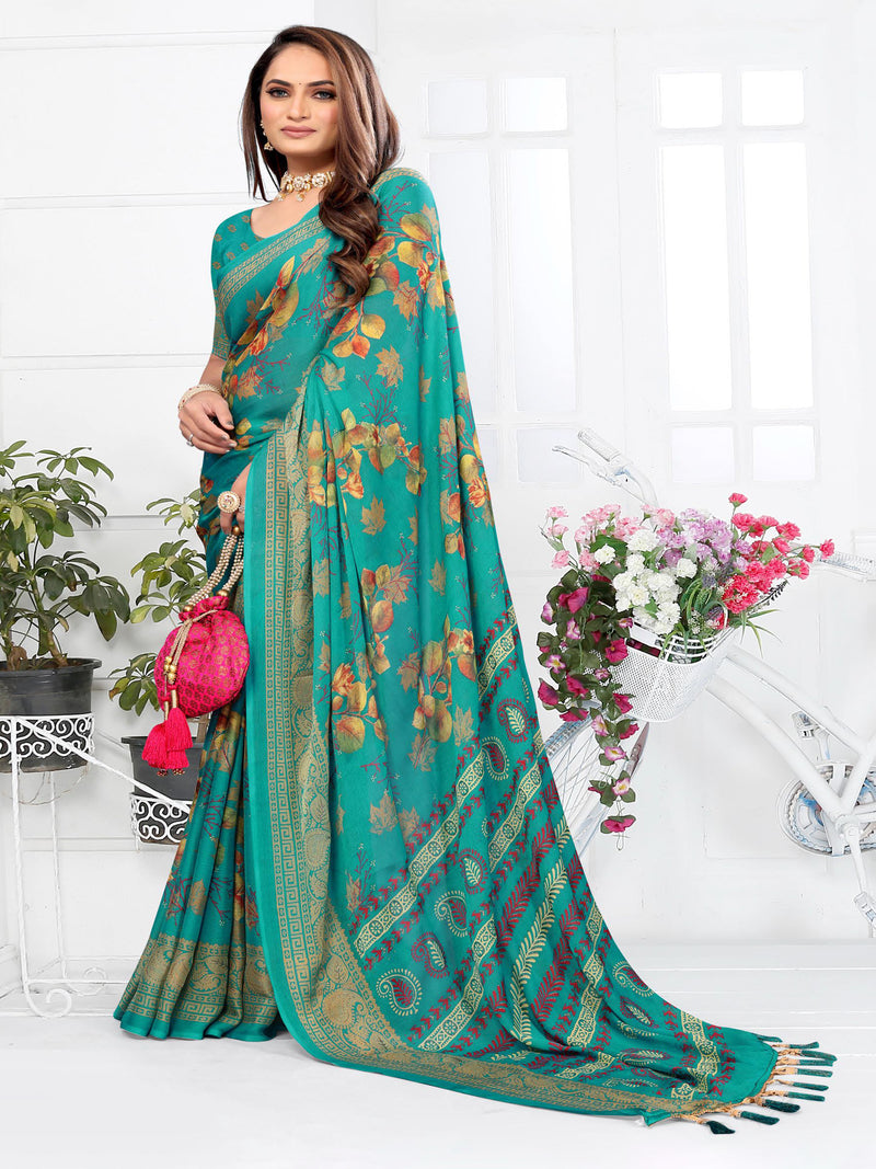 Violet Chiffon Saree | BUY 1 GET 1 FREE