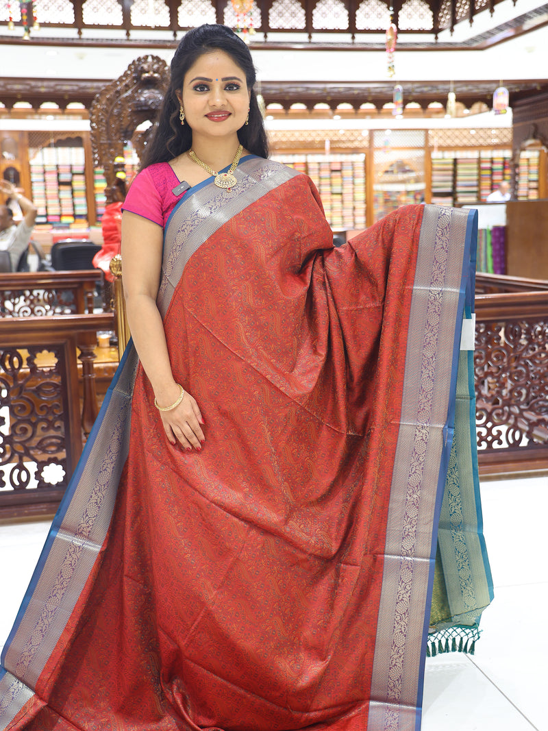 CSM-18634 | Maroon & Green Soft Silk Saree