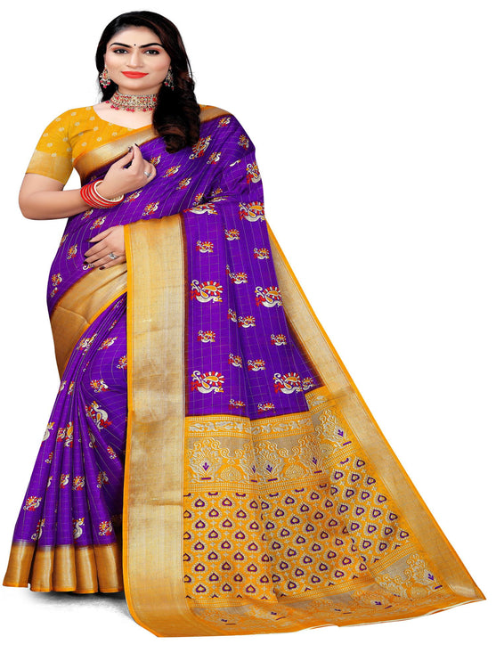 Purple Soft Chanderi saree | BUY 1 GET 1 FREE