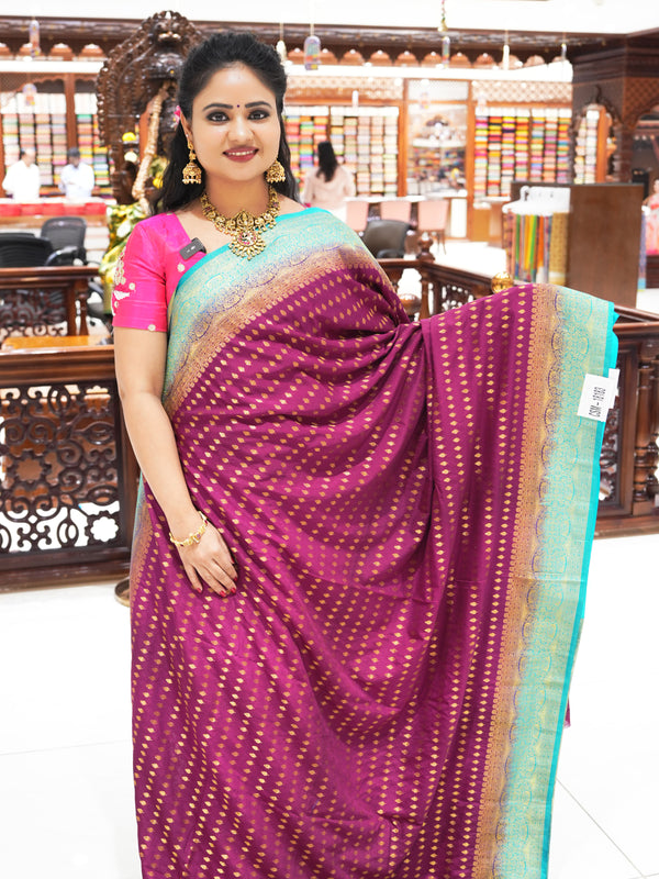 CSM-18183 | Purple & Red Light Weight Soft Silk Saree