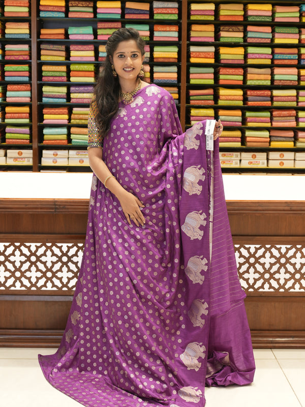 CSM-19447 |Purple  Munga Silk Saree