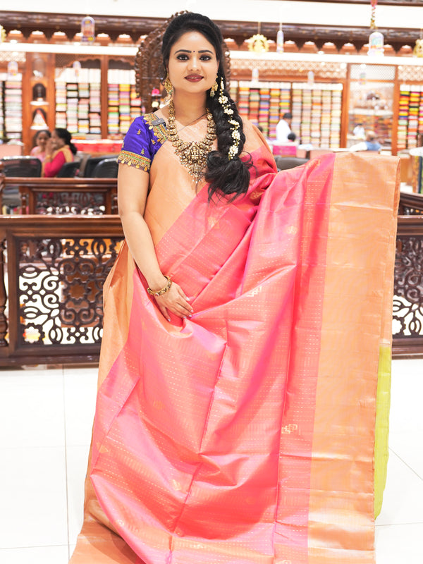 CSM-18008 | Light Pink & Green Uppada Pattu Saree