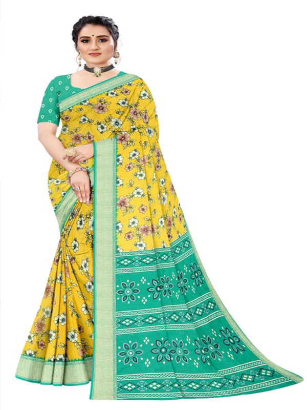 Lemon Yellow Soft Silk Saree | BUY 1 GET 1 FREE