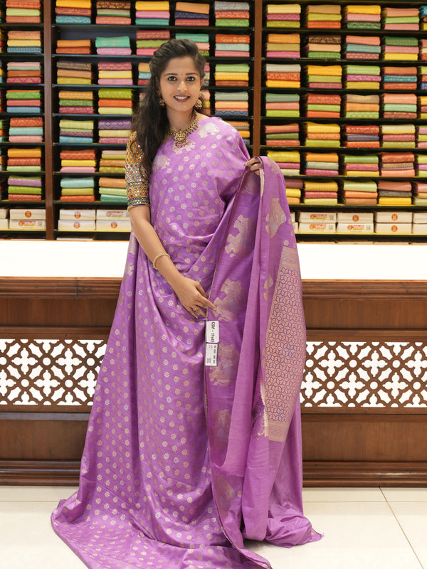 CSM-194496 |Lavender  Munga Silk Saree