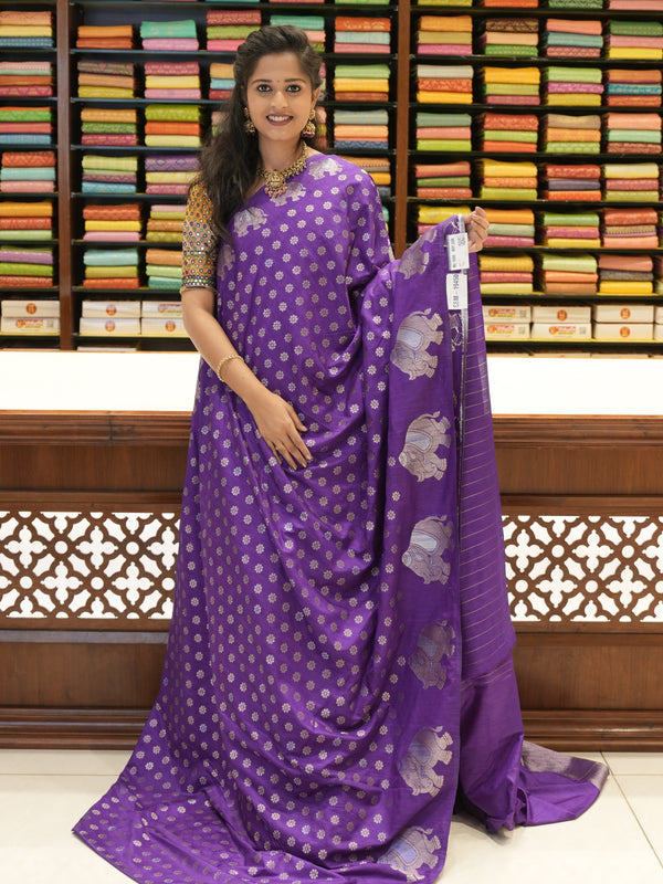 CSM-19450 | Violet Munga Silk Saree