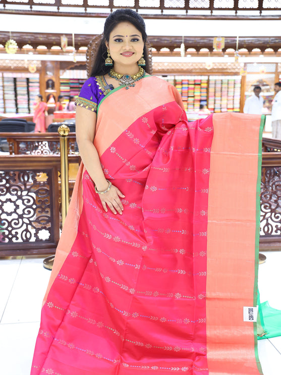 CSM-17300 | Pink & Green Uppada Saree