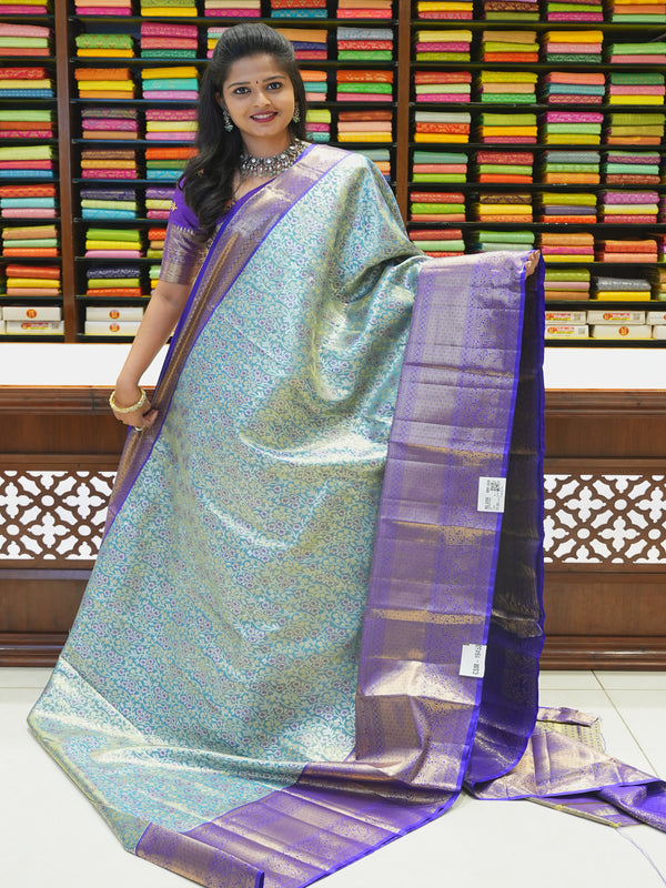 CSM-19453 |  Sea Green & Violet  Kanchi Padiya Pattu Saree