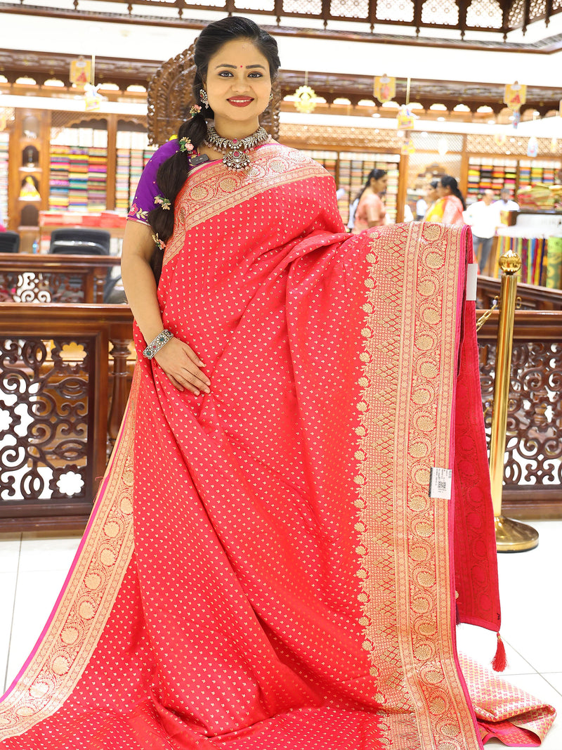 CSM-17265 | Rani Pink Katan Silk Saree