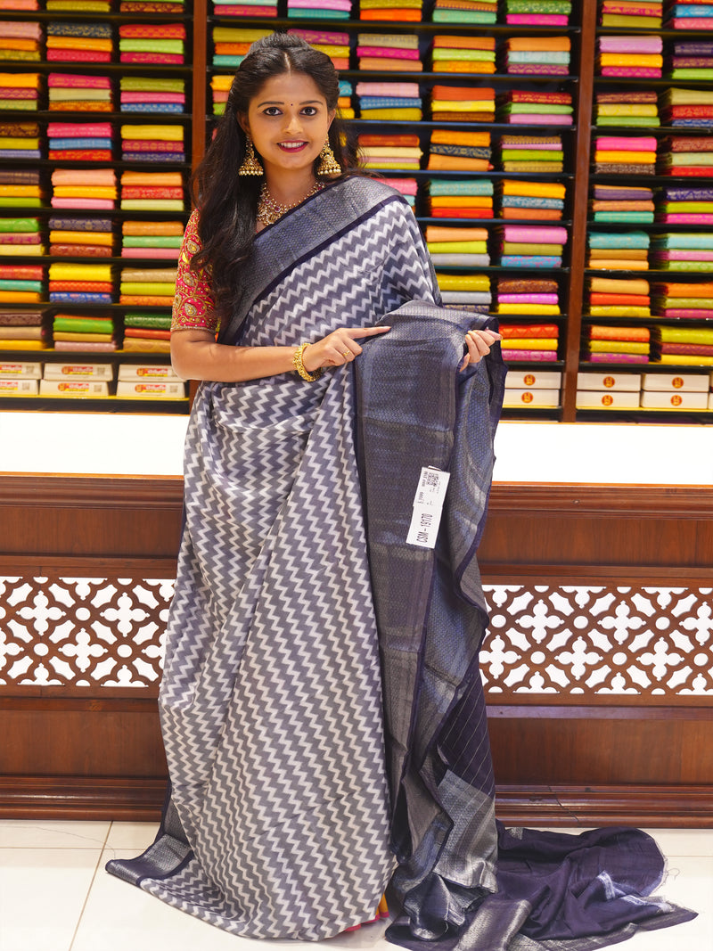 CSM-19170 | Grey Tussar Printed Saree