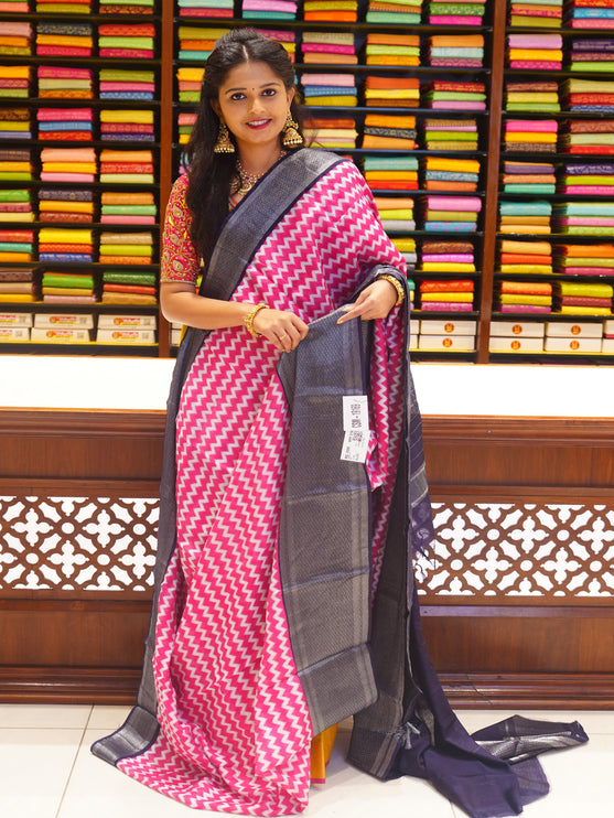 CSM-19169 | Magenta Tussar Printed Saree