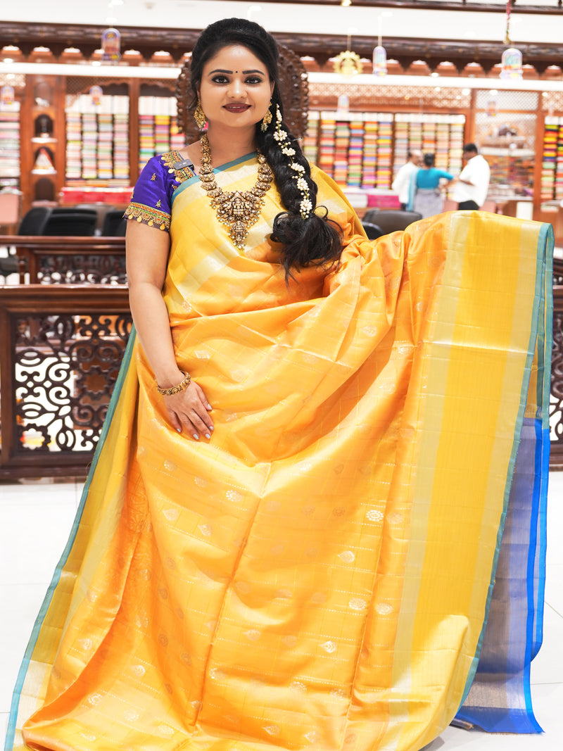 CSM-18002 | Mango Yellow Uppada pattu Saree