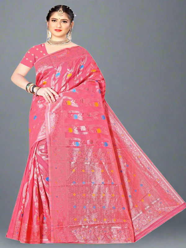 Pink Banaras Silk Saree