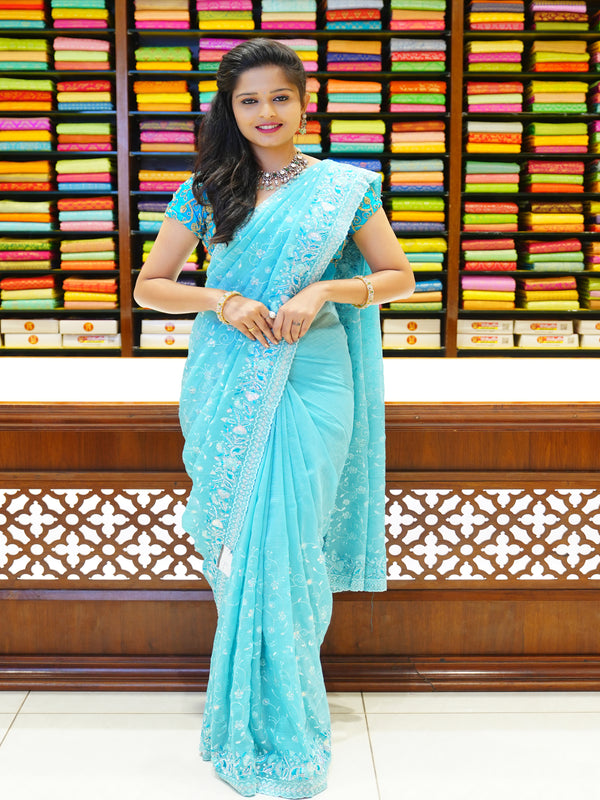 CSM-19471 | Sky Blue Jimmy Choo Saree