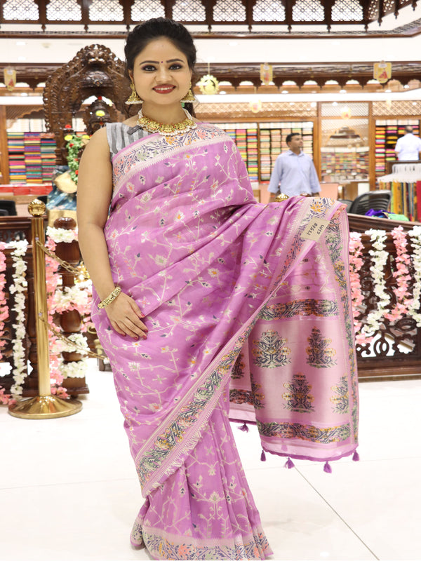 CSM-17568 | Light Lavender Fancy Khadi Silk Saree