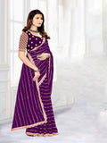 Violet Georgette saree