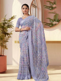 Lavender Georgette  saree