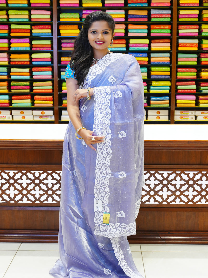 CSM-19479 | Lavender Glass Tissue Saree