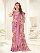 Lavender  Georgette  saree