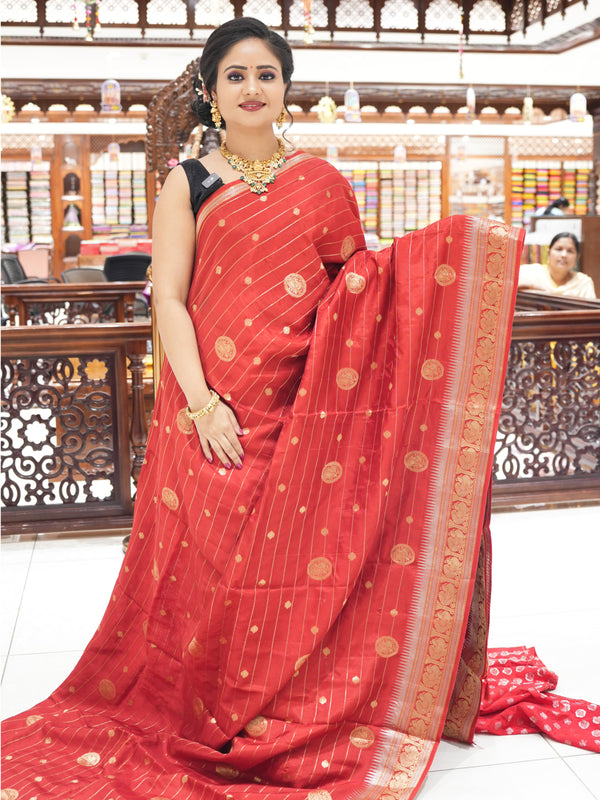 CSM-17826 | Red Katan Silk Saree