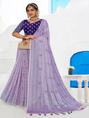 Cream Georgette saree