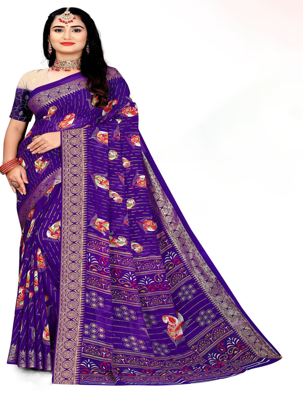 Violet Georgette Saree | BUY 1 GET 1 FREE