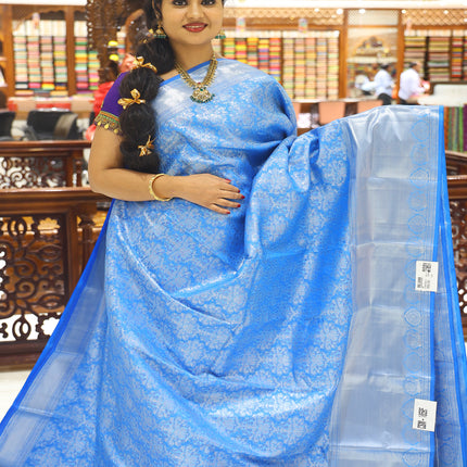 CSM-18595 | Tiffany Blue Kanjivaram  Saree