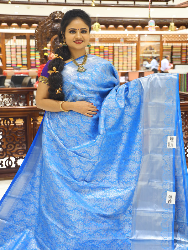 CSM-18595 | Tiffany Blue Kanjivaram  Saree