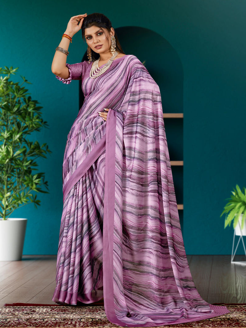 Onion Pink  Dola Crepe Silk saree