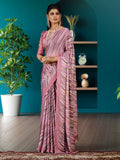 Onion Pink  Dola Crepe Silk saree