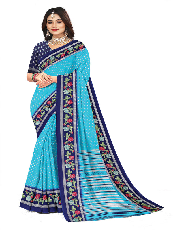 Sky Blue Chiffon  saree  | BUY 1 GET 1 FREE