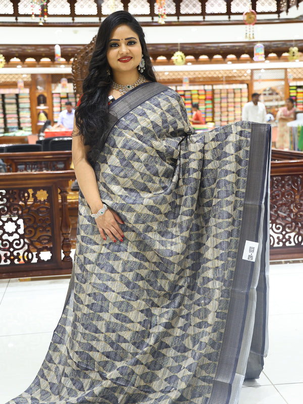 CSM-18230 | charcoal & Beige  Saree