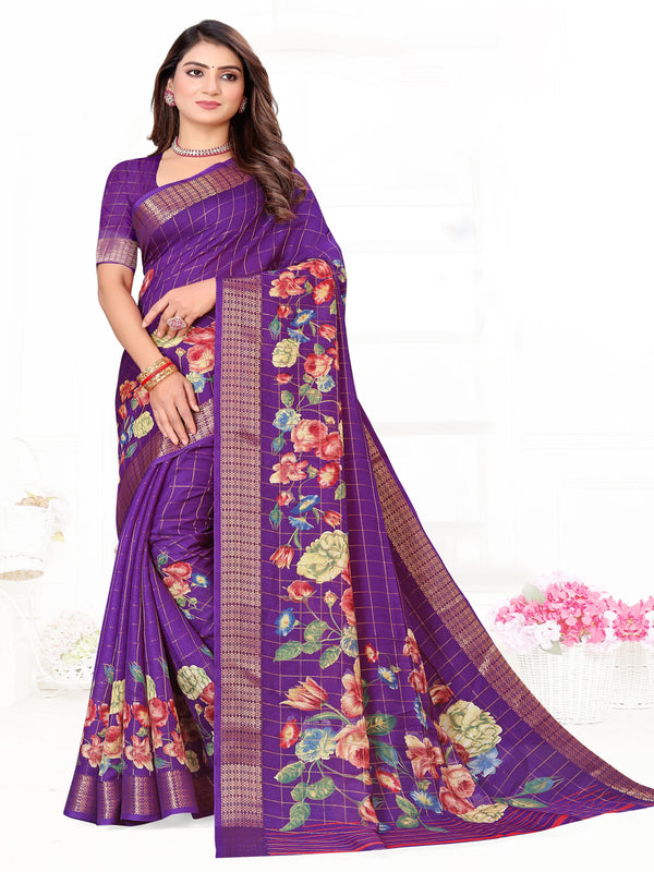 Violet Moose Crepe Saree