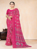 Rani Pink Georgette Saree  | BUY 1 GET 1 FREE